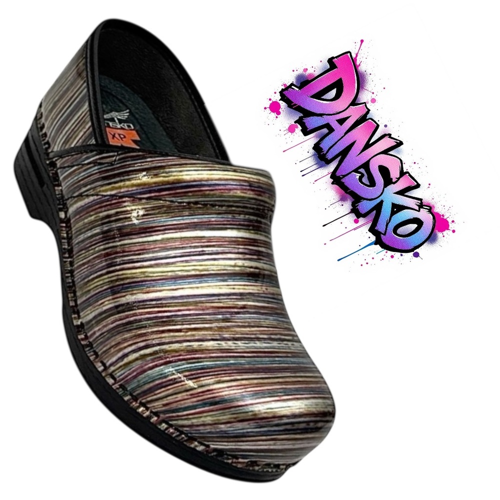 Dansko XP Multicolor Women’s Shiny Work Clogs Size 37 US 6.5 Pre-Owned